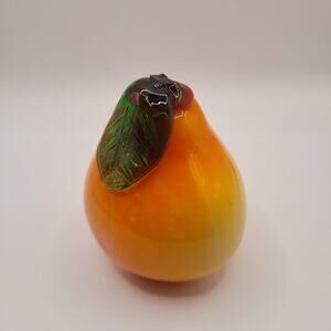 Vintage Blown Art Glass Pear Fruit 4"